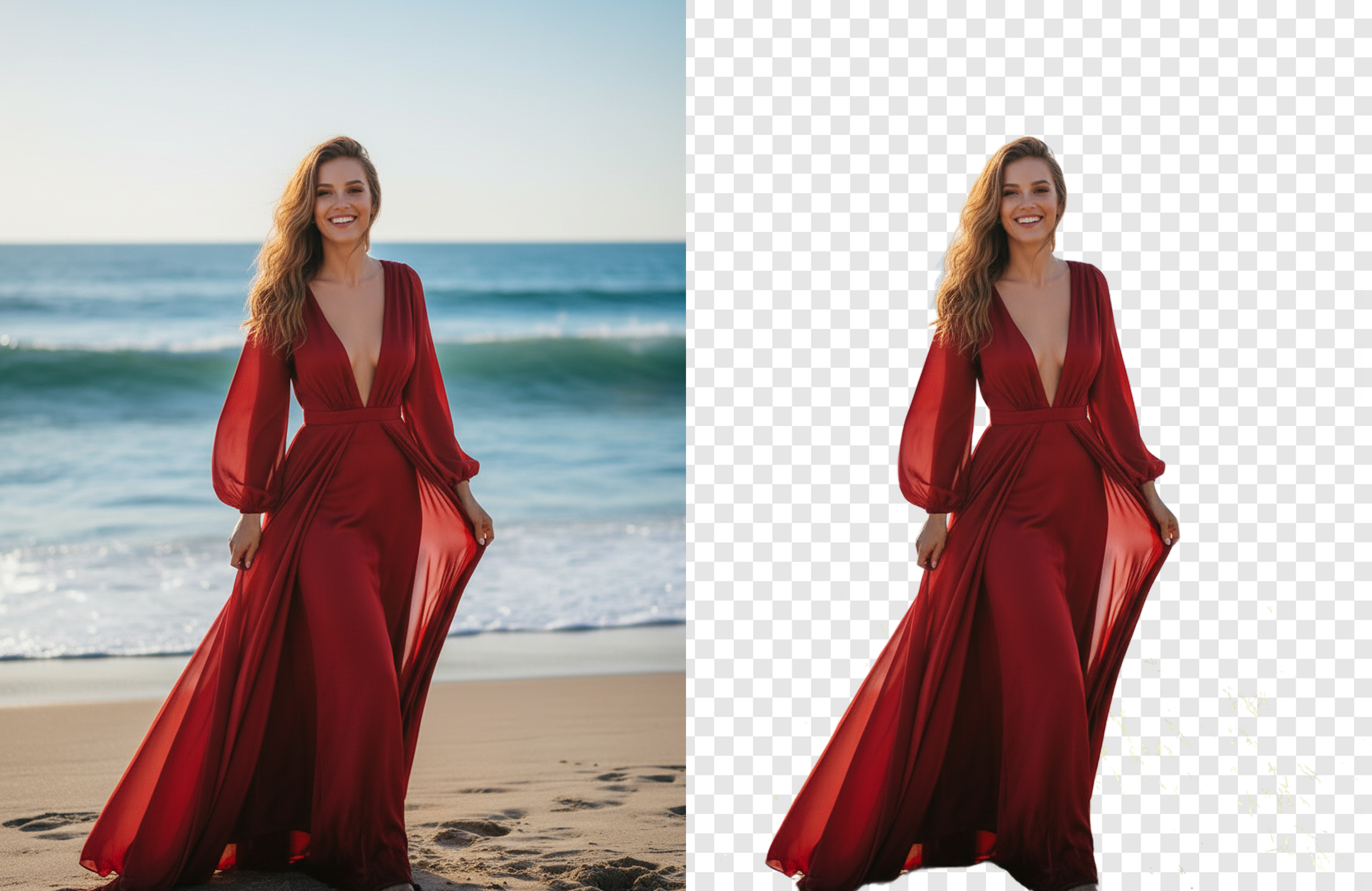 AI background removal preview